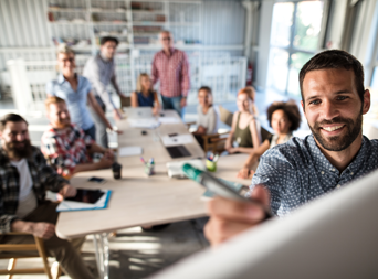 group of professionals attending training